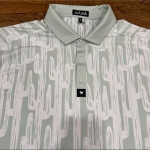 Bad Birdie Green Dessert Roads Cactus Performance Casual Golf Polo Shirt Men 2XL
